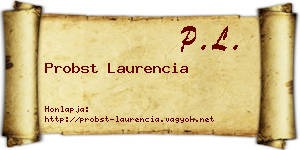 Probst Laurencia névjegykártya